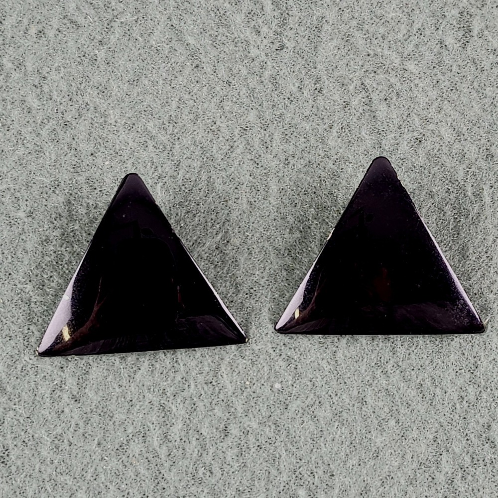 Vintage Black Triangle Stud Earrings Geometric Minimalist Silver Tone Post Backs